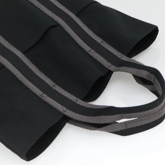 HERMES Fourre Tout Cabas Tote Bag Canvas Black Auth - Picture 7 of 16